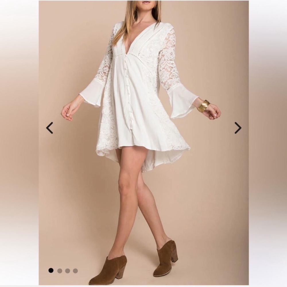Showpo White Lace mini Dress 6